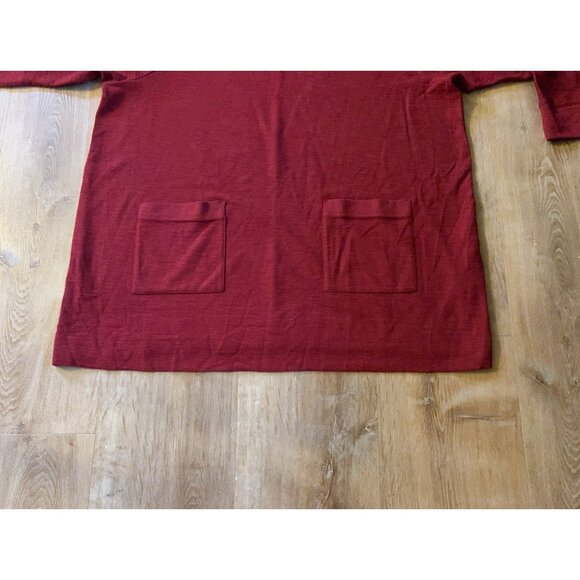 J Jill Red Tunic Top  2X Cotton Blend 3/4 Sleeve Pocket Relaxed Casual Comfort - Picture 11 of 12
